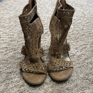 Fergie brand Brown Cutout Women's Sandals